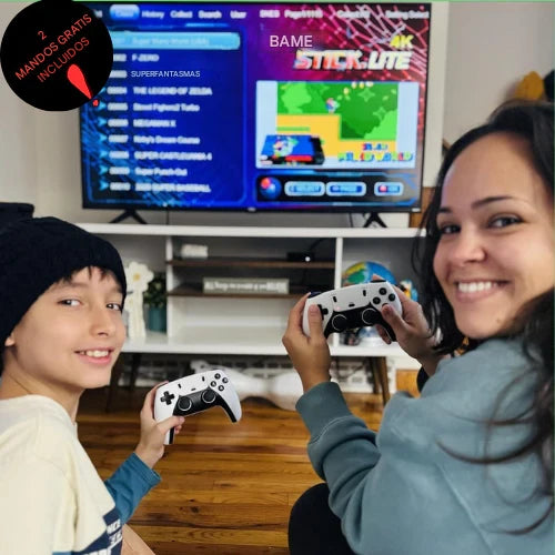 CONSOLA DE JUEGOS RETRO INALÁMBRICA MÁS DE 60 000 JUEGOS CON LICENCIA (2 controles gratis incluidos)
