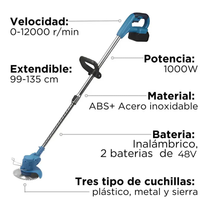 Cortadora de Cesped TurboBlade™ Inalambrica [+2 BATERÍAS RECARGABLES]